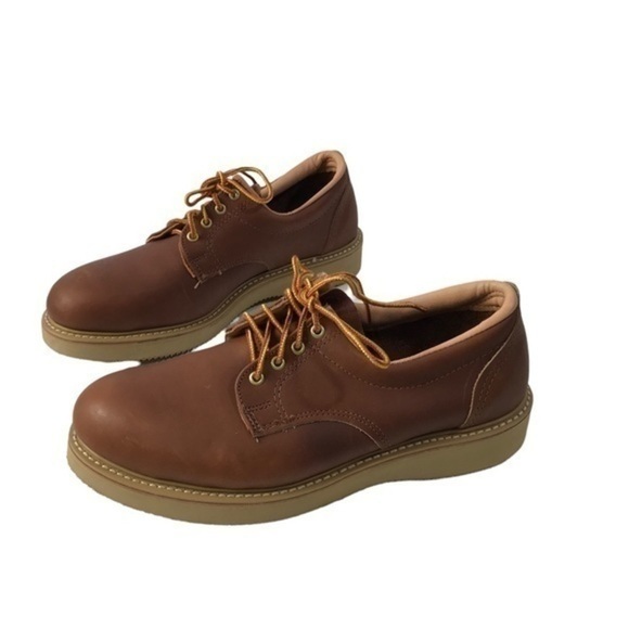 DOUBLE H Vintage Brown Leather Work Wedge Oxfords 8.5 EE main image 5